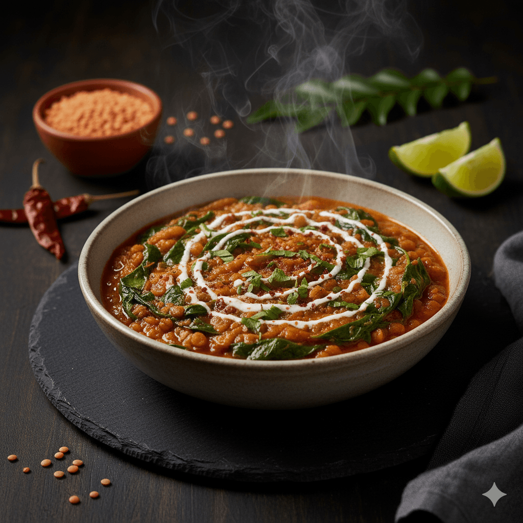 Masoor Dal with Spinach