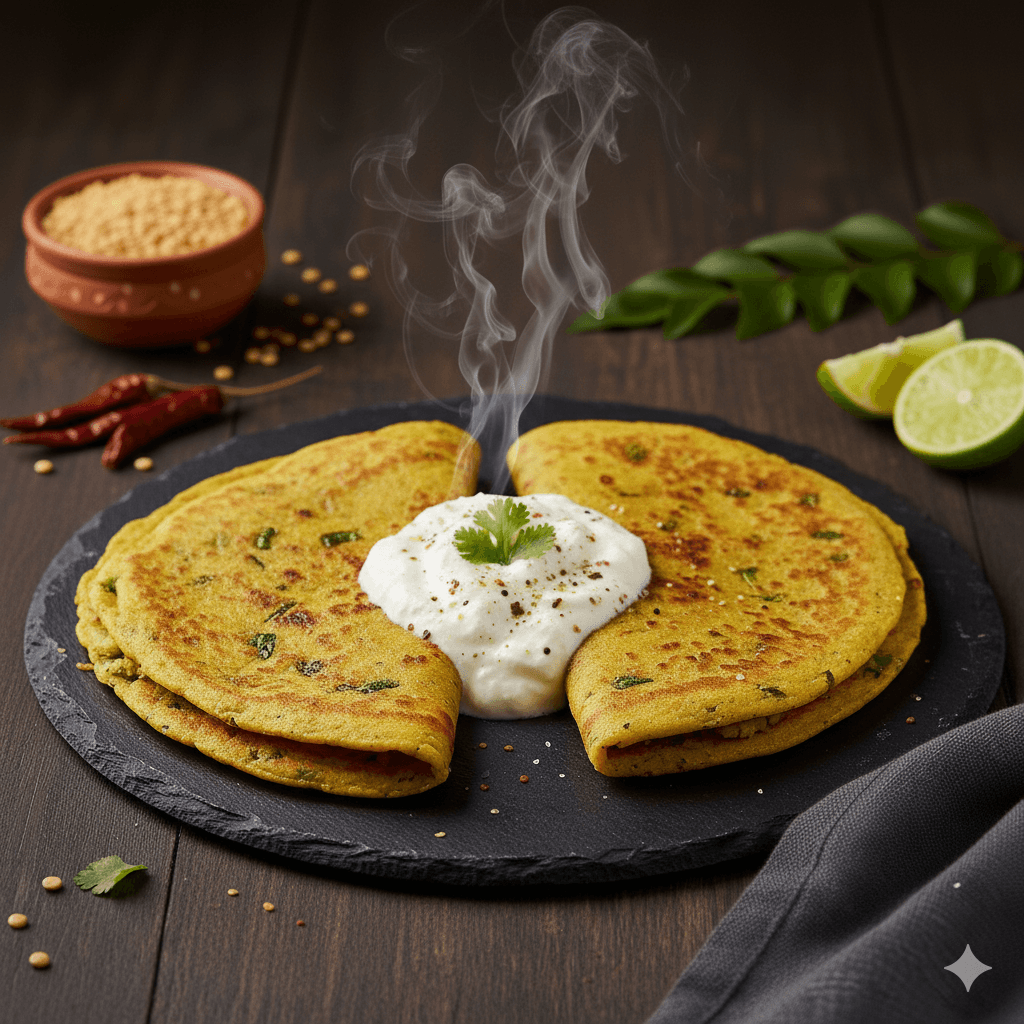 Moong Dal Cheela (Oil-Free)